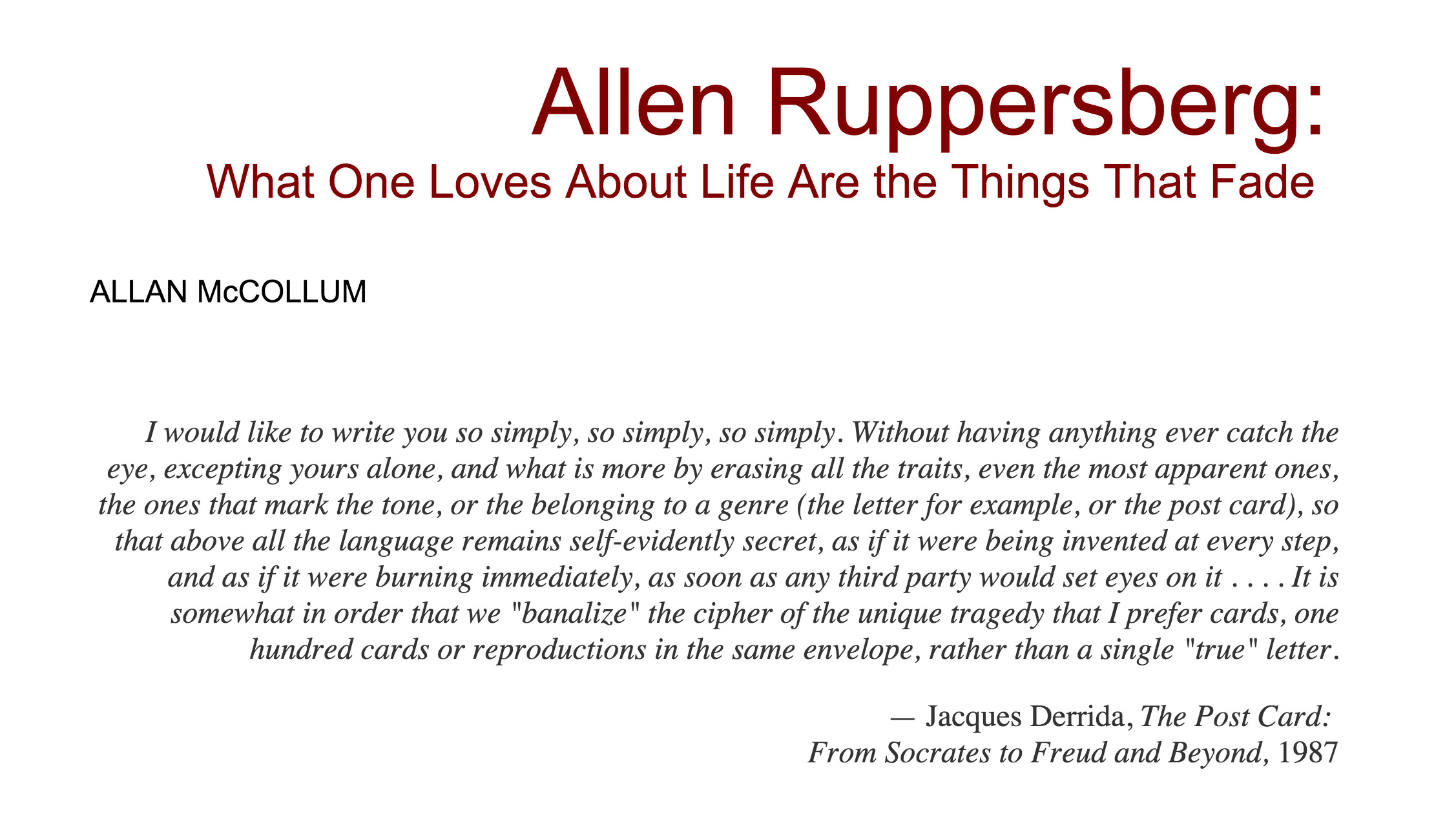 Allen Ruppersberg